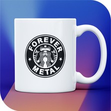 Zinbooz Forever Metal Starbucks Rock Metal Müzik Baskılı Kupa Bardak