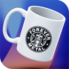 Zinbooz Forever Metal Starbucks Rock Metal Müzik Baskılı Kupa Bardak