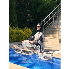 Cardella Camelya 4 Parça Tesettür Mayo Takımı ve Şifon Pareo