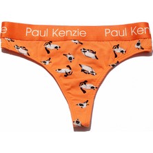 Paul Kenzie x Kurtaran Ev - Desenli Kadın String Külot - Siyam