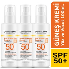 Dermaderm Leke Karşıtı Spf 50+ Yüz ve Vücut Güneş  Kremi 100ML