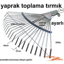 Yıldırım Nalbur Yaprak Toplama Aparatı Ayarlı Tırmık Metal 22 Diş Bahçe Tırmık Kalite