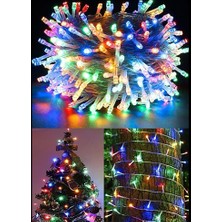 Rkm Store 10 Metre Rgb 100 Ledli Fişli 8 Fonksiyonlu Yılbaşı Ağacı Işığı Organizasyon Eklemeli Uzatılabilirled Işık