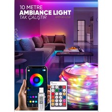 Rkm Store Sese Duyarlı 10 Metre Yeni Nesil Rgb Smart LED Usb'li Kumandalı Bluetooth Ile Telefon Bağlantılı