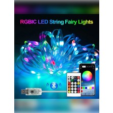 Rkm Store Sese Duyarlı 10 Metre Yeni Nesil Rgb Smart LED Usb'li Kumandalı Bluetooth Ile Telefon Bağlantılı