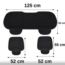 Galaxy Koltuk Minderi Su Geçirmez Deri Siyah Ön 2 - Arka 3'lü Oturak Örtüsü Oto Koltuk Minderi