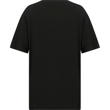 Tuverti Natu- Nakış Işlemeli Oversize Pamuklu T-Shirt