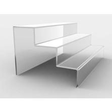 Nisba Ticaret Pleksi Stand 3 mm Pleksi Şeffaf Merdiven Sergileme Standı (3 Basamak En 35 Cm) Akrilik