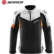 Scoyco JK176 Waterproof 4 Mevsim Motosiklet Montu Siyah Turuncu Gri