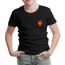 Lord T-Shirt Ateş ve Su - Ateş Çocuk Siyah Çocuk Tshirt