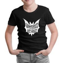 Lord T-Shirt Cadılar Bayramı - Vampir Gece Partisi Siyah Çocuk Tshirt