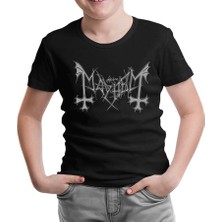 Lord T-Shirt Mayhem - Logo Gri Siyah Çocuk Tshirt