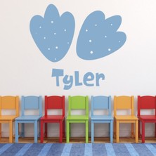 Jeronkarji Kişiye Özel Isim Dino Ayak Izi Dekoratif Duvar Sticker Çıkartması Bebek Çocuk Odası