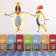 Jeronkarji Mısır Kraliçesi Tarih Sınıfı Dekoratif Duvar Sticker Çıkartma Mutfak Ofis Yatak Odası
