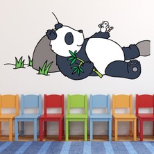 Jeronkarji Bu Benim Değil... Uyuyan Panda Dekoratif Duvar Sticker Çıkartma Yatak Çocuk Odası