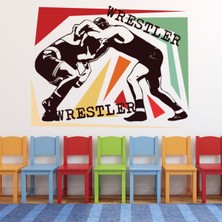 Jeronkarji Güreşçiler Dövüş Maçı Dekoratif Duvar Sticker Çıkartma Spor Salonu Çocuk Odası