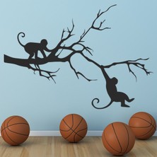 Jeronkarji Maymun Ağacı Dekoratif Duvar Sticker Çıkartma Bebek Çocuk Odası