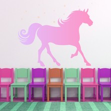 Jeronkarji Pembe At Dekoratif Duvar Sticker Çıkartma Bebek Çocuk Odası
