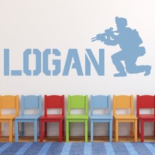 Jeronkarji Kişiye Özel Isim Ordu Askeri Dekoratif Duvar Sticker Çıkartması Bebek Çocuk Odası