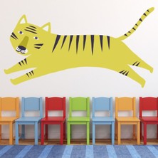 Jeronkarji Atlayan Kaplan Dekoratif Duvar Sticker Çıkartma Maja Faber Bebek Çocuk Odası