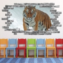 Jeronkarji Kaplan Gri Tuğla 3D Delikli Dekoratif Duvar Sticker Çıkartması Bebek Çocuk Odası