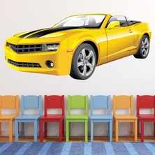 Jeronkarji Sarı Spor Araba Dekoratif Duvar Sticker Çıkartması Bebek Çocuk Odası
