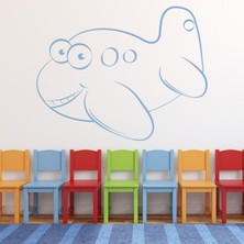Jeronkarji Karikatür Uçak Kreş Dekoratif Duvar Sticker Çıkartma Bebek Çocuk Odası