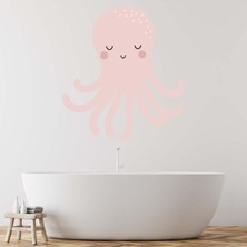 Jeronkarji Sevimli Ahtapot Kreş Banyo Dekoratif Duvar Sticker Çıkartma Ofis Oturma Odası