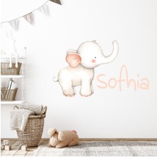 Jeronkarji Kişiye Özel Isim Bebek Fil Çocuk Kreş Dekoratif Duvar Sticker Çıkartması Bebek Çocuk Odası