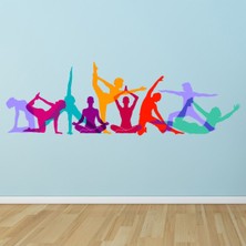 Jeronkarji Yoga Sınıfı Fitness Spor Dekoratif Duvar Sticker Çıkartma Spor Salonu Çocuk Odası