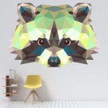 Jeronkarji Geometrik Rakun Dekoratif Duvar Sticker Çıkartma Yatak Çocuk Odası