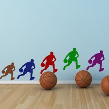 Jeronkarji Basketbol Dribble Amerikan Sporları Dekoratif Duvar Çıkartma Paketi Spor Salonu Çocuk Odası