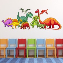 Jeronkarji Dinozor Grubu Dekoratif Duvar Sticker Çıkartma Bebek Çocuk Odası