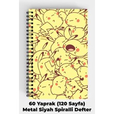 Anime Marketi Pikachu Tasarımlı A5 Spiralli Sert Kapak Defter 120 Sayfa