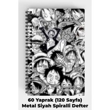 Anime Marketi One Piece Karakterleri Tasarımlı A5 Spiralli Sert Kapak Defter 120 Sayfa