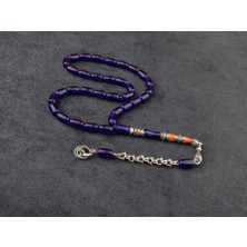 Burhan Sağlam Nakkaş Imame Işçilikli Ateş  Kehribar Tesbih 11X7MM Alpaka Püskül