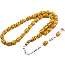 Burhan sağlam Burhan sağlam Özel Seri Yarma Dilim Kapsül Kesim 11x8 mm Katalin Gümüş Püsküllü Tesbih