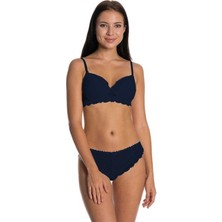 Mbb E-Ticaret Dolgusuz Full Dantelli Sütyen Takımı Lacivert