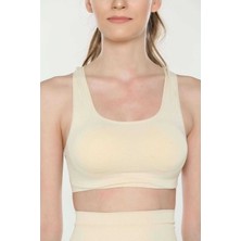 Mbb E-Ticaret Elite Life Geniş Askılı Kadın Destekli Sporcu Büstiyer Ten Sütyen 777