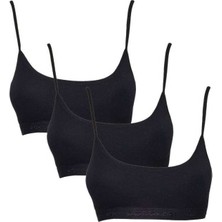 Mbb E-Ticaret Pedli Ip Askılı Siyah Büstiyer 3 Adet