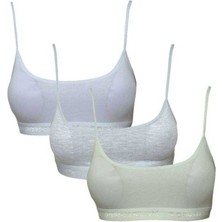 Mbb E-Ticaret Pedli Ip Askılı Beyaz Gri ve Krem Büstiyer 3 Adet