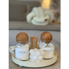 Bucolic 2’li Ahşap Kapaklı Cam Pamukluk Seti / Cotton- Cotton Bud