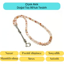 Yıldız Doğal Taş Sertifikalı Çiçek Akik 6mm 99LUK Doğal Taş Tesbih