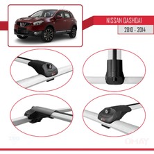 RE&AR Tuning Nissan Qashqai 2010-2014 Arası ile Uyumlu Ace-1 Ara Atkı Tavan Barı Gri 3 Adet
