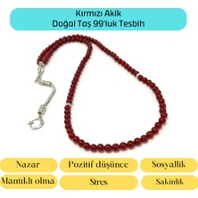Yıldız Doğal Taş Sertifikalı Kırmızı Akik 6mm 99LUK Doğal Taş Tesbih