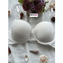 Nivene Çift Destekli Double Ultra Destekli Push Up Sütyen Çift Dolgulu Ultra Yumuşak Sütyen Beyaz