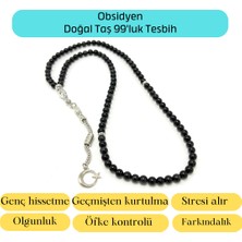 Yıldız Doğal Taş Sertifikalı Obsidyen 6mm 99LUK Doğal Taş Tesbih