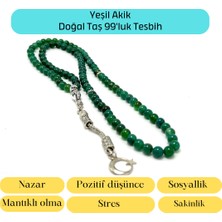 Yıldız Doğal Taş Sertifikalı Yeşil Akik 6mm 99LUK Doğal Taş Tesbih