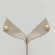 By Burak Gold Mat Top Küpe – KP00741