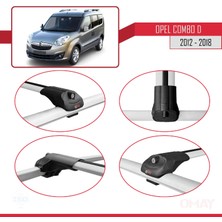 RE&AR Tuning Opel Combo (D) 2012-2018 Arası ile Uyumlu Ace-1 Ara Atkı Tavan Barı Gri 3 Adet